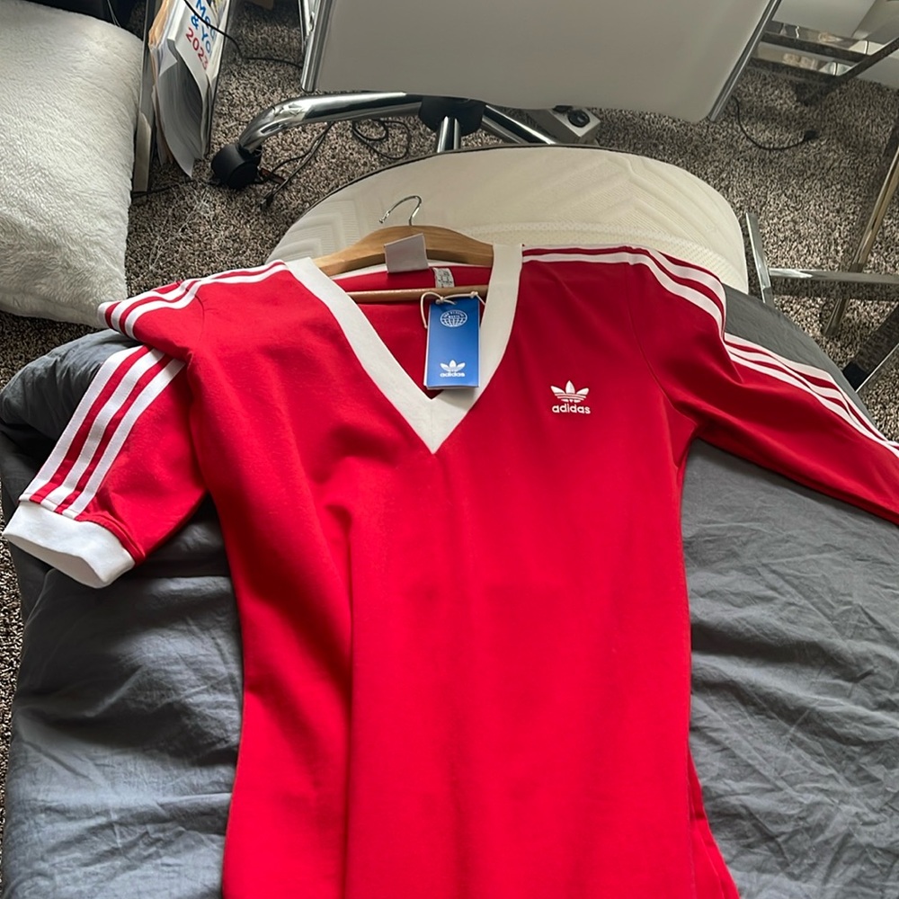 Red adidas long Dress